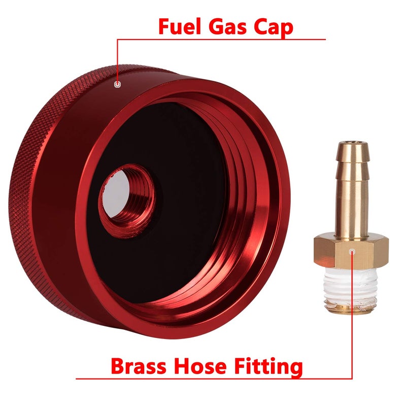 Bonbo Fuel Gas Cap with Brass Hose for Honda EU2200i EU1000i EU2000i EU3000i Handi, Champion 2000watt, Westinghouse 2200watt WH2200iXLT Generators, Upgrade Extended Run (Red) - Image 2